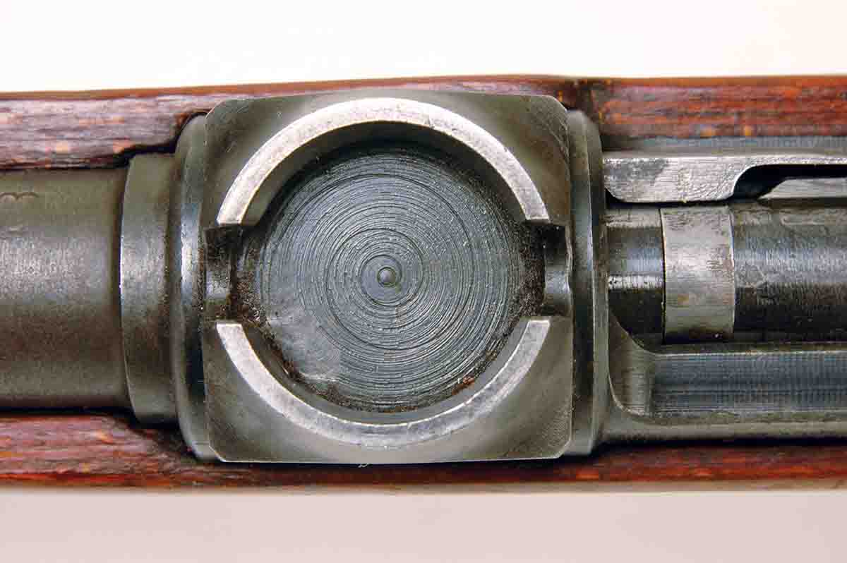 The Germans so believed in having both optics and iron sights available on their World War II sniper rifles that the turret-type mount was built with a “tunnel” through which the iron sights were visible.